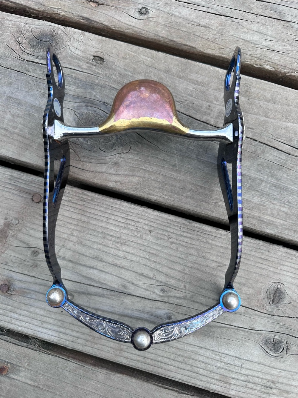 Horse Tack - NEW 5” Garcia High Port Roller Sterling Silver Western Curb Bit - Picture 3 of 9